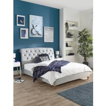 Aspire Sorento Kingsize Grey Velvet Bed Frame Elegant and Spacious Bed Solution