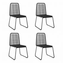 Freeport Park Graves Patio Dining Chair Set of 4 Black Stylish Outdoor Seating