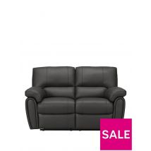 Leighton Leather/Faux Leather 2 Seater High Back Recliner Sofa Black Stylish