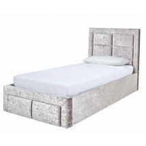Kourtney End Opening Ottoman Single Bed Silver Elegant and Functional Storage