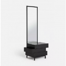 Greenwich 3 Drawer Storage Dresser with Mirror Black Compact Design