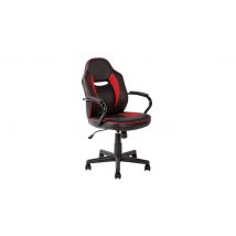 Faux Leather Mid Back Gaming Chair Red Black For PC Gaming Comfort