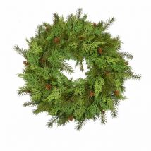 23.6" Christmas Plastic Wreath - Green