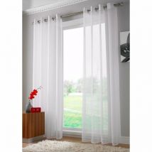 Taplin Eyelet Semi Sheer Curtain 144W x 274D cm - White