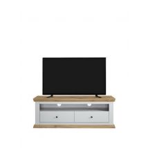 Burford Wide TV Unit Fits Up to 60 Inch TV with Grey and Oak Finish Living Room