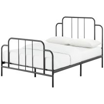JACQUES DOUBLE METAL BED FRAME BLACK Modern Bedroom Furniture Industrial