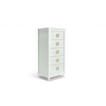 Bardot 5 Drawer Tallboy White Stylish and Compact Bedroom Storage Solution