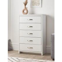 Ely 5 Drawer Chest White Spacious and Stylish Bedroom Storage Solution