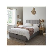 Nova Fabric End Lift up Storage Ottoman King Bed Grey Stylish and Comfortable