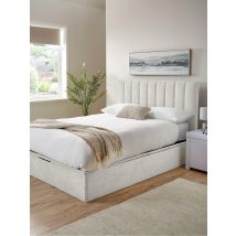 Nova End Lift Storage Ottoman Bed Ivory Double | Upholstered | Hydraulic Lift