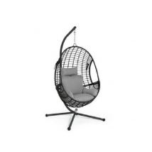 Jaye Hanging Egg Chair Black Cozy and Stylish Outdoor Seating Solution