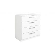 Brisbane 4 Drawer Chest White Storage Organiser Bedroom Furniture