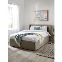 Camden Fabric Ottoman Double Bed Frame Grey Stylish and Spacious Storage Bed