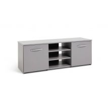 Hayward 2 Door Small TV Unit Grey Gloss Media Storage Cabinet