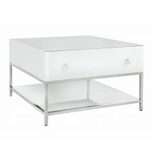 Bianco White Glass Coffee Table Elegant and Stylish Living Room Centerpiece