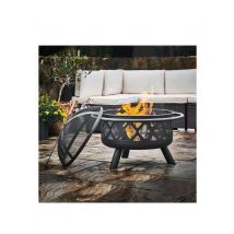 Firepit Wood Burning Fire Pit Black Cozy and Functional Outdoor Heating Solution