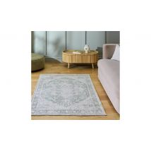 Vintage Effect Green Flatweave Runner 80x150cm Retro Home Decor Carpet