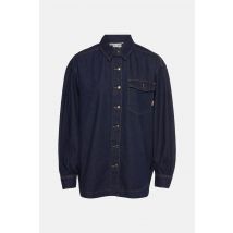 Pulz, Hemden, Dark Blue Denim, Dames, Maat: S