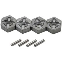 4 Hexagones aluminium + Clavettes - Funtek FTK-MT-TWIN-27 - 25-ZJ09 - - Breizh Modelisme