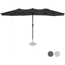 VONROC - Premium Sonnenschirm Iseo - 460x270cm - Double parasol - Durable - Toile résistante aux UV - Housse de protection incluse - Anthracite/noir