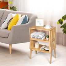 Coast 2er set nightstand bamboo stackable night dresser Nightstand sideboard with one open compartment