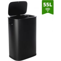 Poubelle - QLT No Less - Ouverture avec capteur - 55 litres - 42 x 28,5 x 62,5 cm - Noir