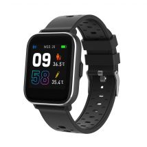 Denver Smartwatch - Bouton de retour facile - Podomètre - Appel/SMS - Application TUYA - Activité de sommeil - Fréquence cardiaque, Tensiomètre, Mode sport - IP68 - SW164 - Noir