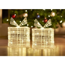 Nampook SET van 2 verlichte Geschenkdozen - 30 LED - 15 cm Hoog