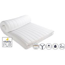 Vitality Pur - Sur-matelas en mousse à mémoire de forme 5cm - Sur-matelas double - 140x200 - incl. oreiller gratuit