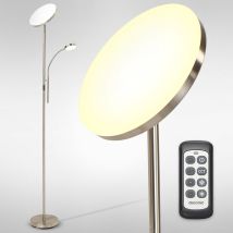 Auronic Floor Lamp - Lampadaire industriel - 181cm - LED - Dimmable et inclinable - avec télécommande - Adapté au salon - Silver