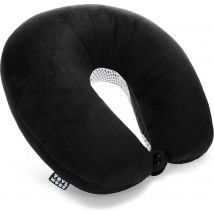 TRVLMORE Oreiller de cou - Oreiller de voyage pour l'avion et la voiture - Forme en U - Mousse à mémoire de forme - Noir