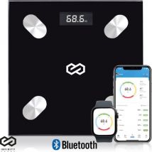 Infinity Goods Pèse-personne numérique avec application - Pèse-personne intelligent - Pèse-personne intelligent avec analyse corporelle - Noir