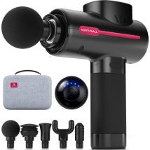 Northwall Massage Gun Professional PRO - Pistolet de massage avec étui et 5 accessoires - Appareil de massage sportif et de relaxation puissant et sans fil