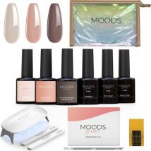Moods Gellac BIAB Kit pour ongles - Vernis à ongles BIAB - Comprend une lampe UV/LED, un bâton, une lime à ongles, un primer, une base et un top coat.