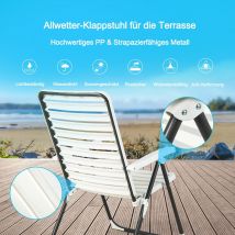 Coast Garden chair chaise pliante avec dossier réglable dans 7 directions blanc