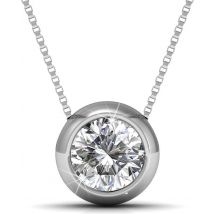 Collier pour femmes avec pendentif en cristal - Yolora - couleur argent