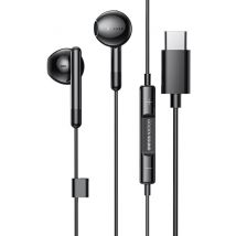 Écouteurs filaires Golden Sound - Écouteurs avec fil et microphone - Connecteur USB-C - Noir