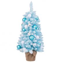 Sapin de Noël Coast - PVC - 136 embouts de branches - 24 boules et 12 boules de coton incluses - 44x90 cm - Bleu