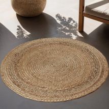 tectake® Tapis tissé à la main - Tapis durable et facile d'entretien - Rond - Jute naturel - Disponible en différentes tailles - Naturel - Ø 60 cm
