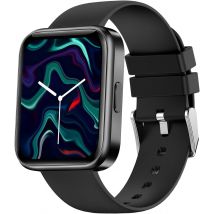 Golden Sound Smartwatch avec haut-parleur, montre fitness pour femmes, bracelet avec compteur de calories, pression sanguine, moniteur de fréquence cardiaque, podomètre, montre sport, noir, standard pour femmes, moderne