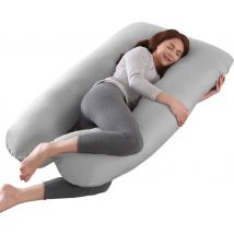Coussin de maternité XXL - Litollo® - Coussin d'allaitement - Coussin de corps - 280cm - Housse amovible - Gris