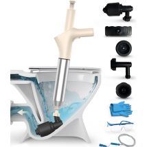 Dymac - Déboucheur - Déboucheur haute pression pour toilettes/évier - ressort de canalisation, gants et lunettes inclus - Acier inoxydable