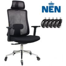 Chaise de bureau ergonomique avec appui-tête - Chaises de bureau pour adultes - Chaise de bureau - Chaise de jeu - Chaise de bureau - Entièrement réglable - Roulettes anti-rayures adaptées aux sols durs et souples incluses.