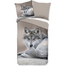 Enveloppe de couette "Wolf" - Taupe - (135x200 cm) - Microfibre