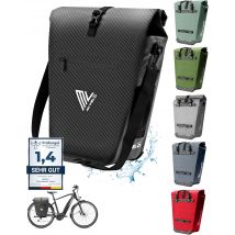 MIVELO Sacoche pour vélo - 100% étanche - Compartiment pour ordinateur portable - 25L - 43 x 33 x 5 cm - Couleur carbone