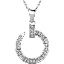 Yolora Collier Femme avec Pendentif Rond - Cristaux Kalpa Camaka - Argent - Plaqué Or Blanc 18K - Collier Femme Argent - Bijoux - Collier - Boîte Cadeau de Luxe - Boîte Cadeau - Boîte Cadeau - Bel Emballage Cadeau
