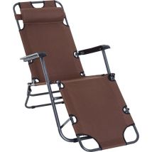 Outsunny Lounger pour l'extérieur chaise de plage chaise de jardin pliable coussin réglable 84B-043