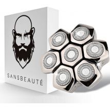 Sansbeauté® Tête de rasage - Tête de rasage magnétique - Remplaçable - 7 lames - JK-1360 - Convient à Sansbeauté® SkullSharp PRO MAGNETIC
