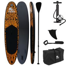 Pacific Special Edition Sup Board - Tiger Print - Extra Sturdy - 305 cm - 7 pièces - Jusqu'à 100 kg - Gonflable
