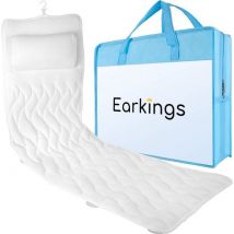 Earkings Coussin de bain Deluxe 126x44x8 cm - Coussin de bain avec ventouses et crochet de suspension - Coussins de bain longs pour la salle de bain